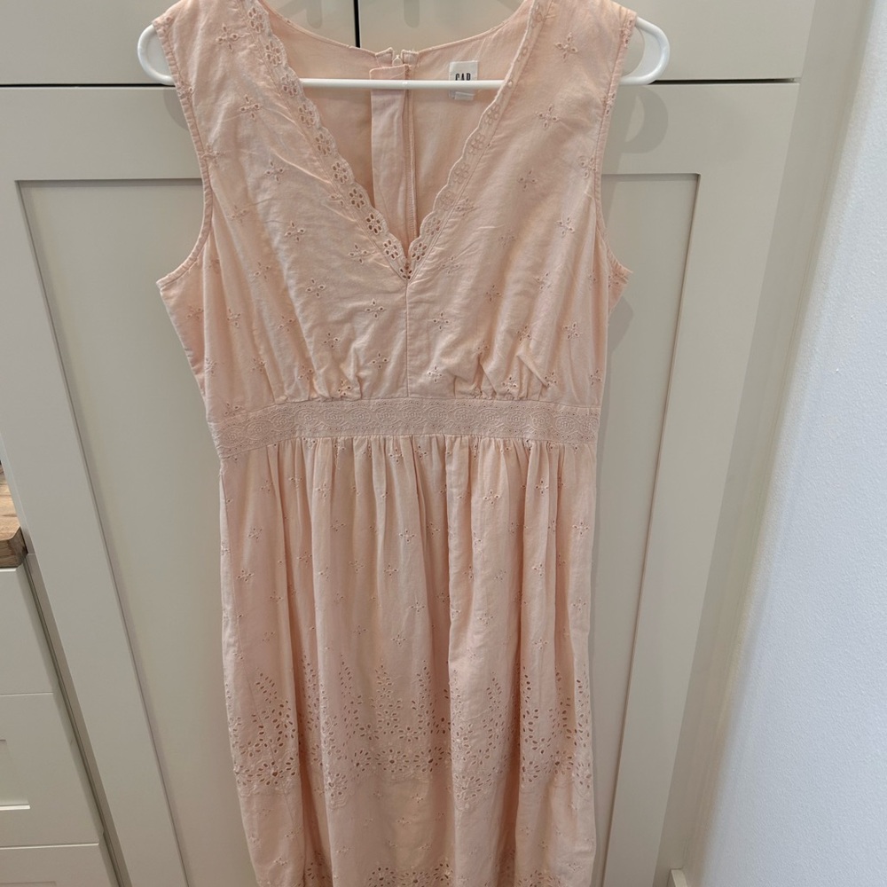 Blush midi embroidered dress! Worn once for mommy/daughter pics! See pics.